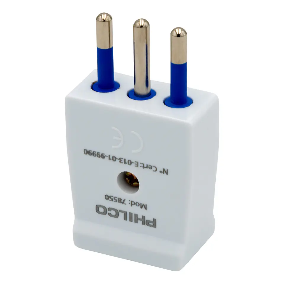 Enchufe Macho Vertical Philco 2P+T Blanco 1