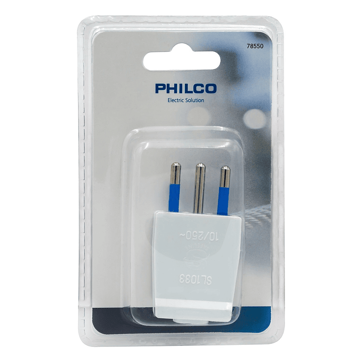 Enchufe Macho Vertical Philco 2P+T Blanco 2