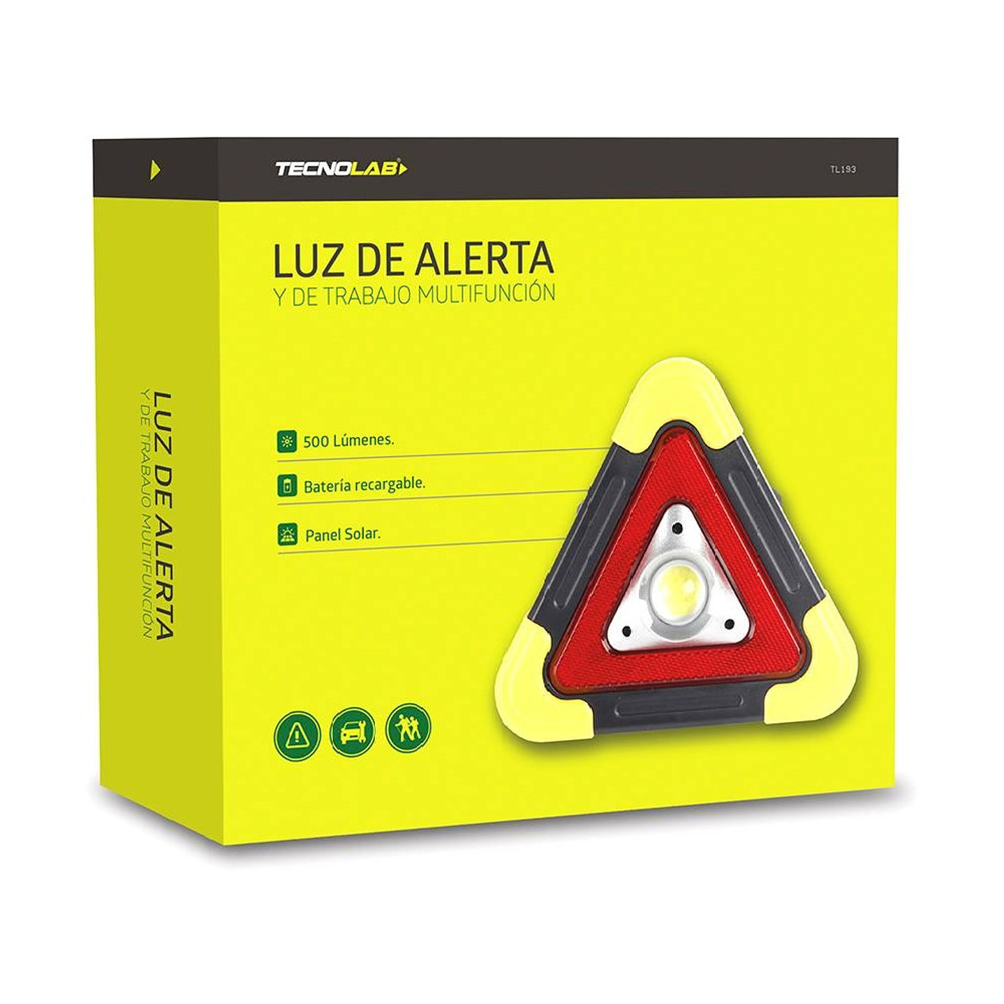 Triangulo Emergencia Led Recargable Solar Tecnolab 2