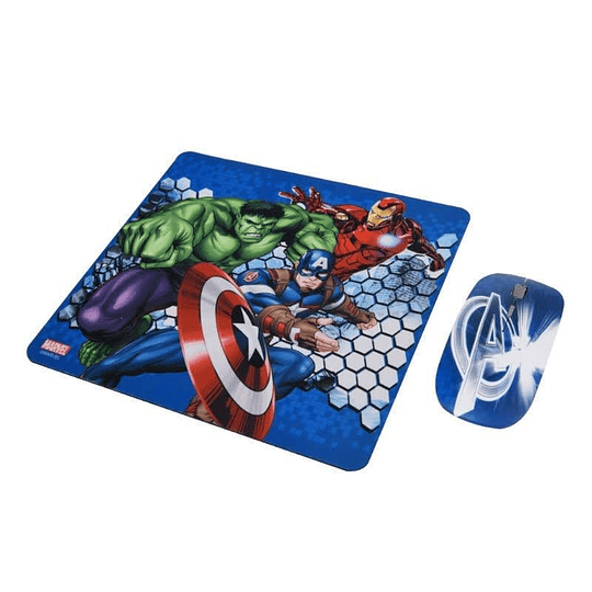 Kit Mouse Inalambrico y Mouse Pad Avengers 1