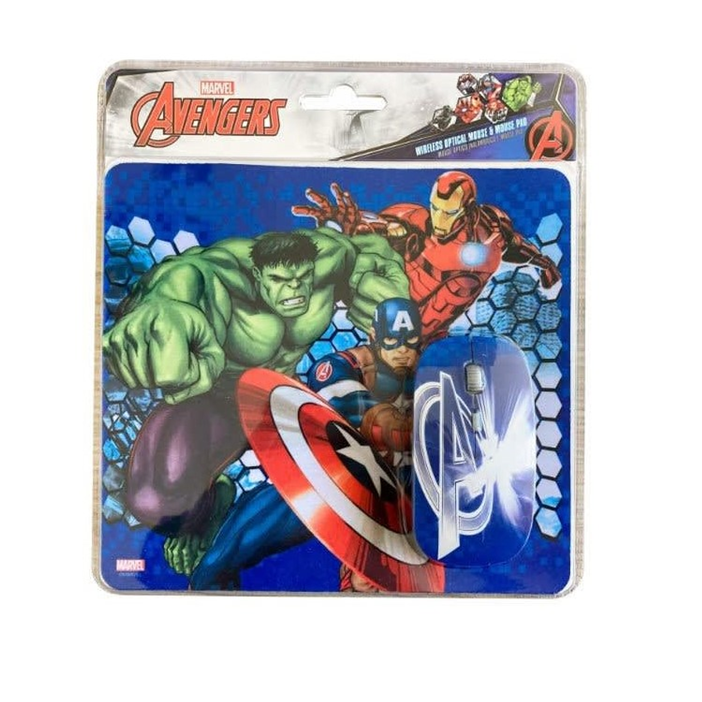 Kit Mouse Inalambrico y Mouse Pad Avengers 1 2