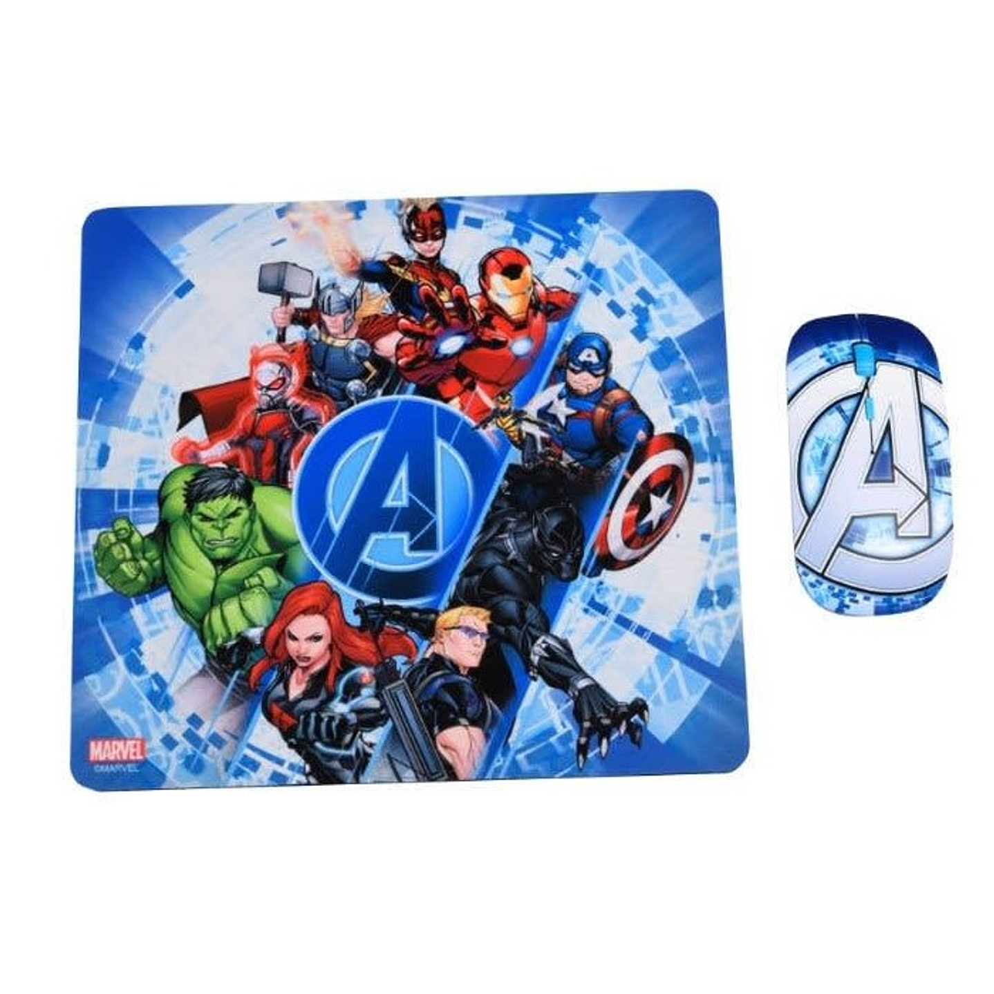Kit Mouse Inalambrico y Mouse Pad Avengers 2 1