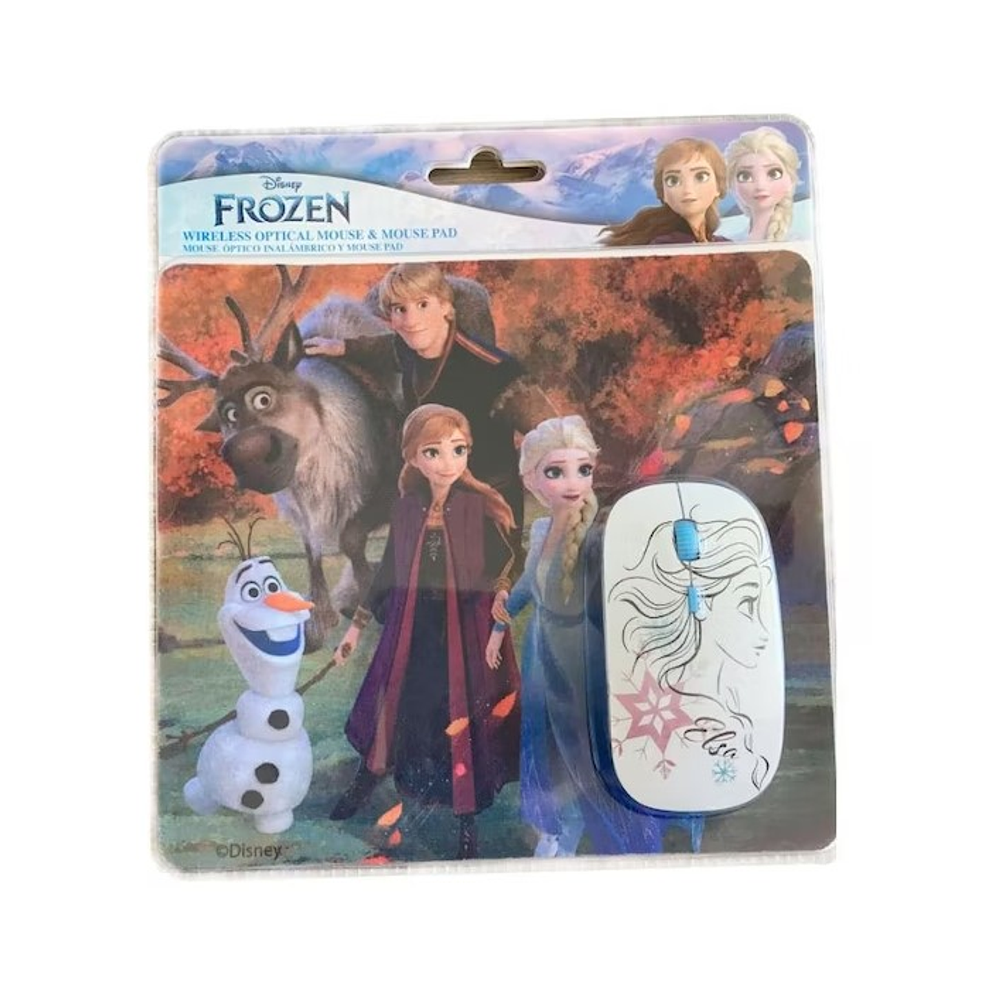 Kit Mouse Inalambrico y Mouse Pad Frozen 2
