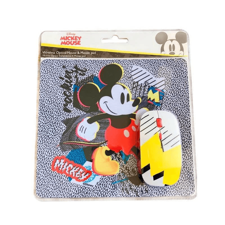 Kit Mouse Inalambrico y Mouse Pad Mickey 1 2