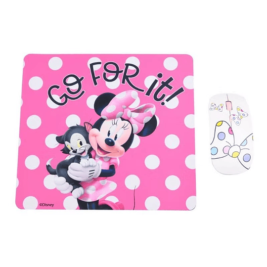 Kit Mouse Inalambrico y Mouse Pad Minnie 1