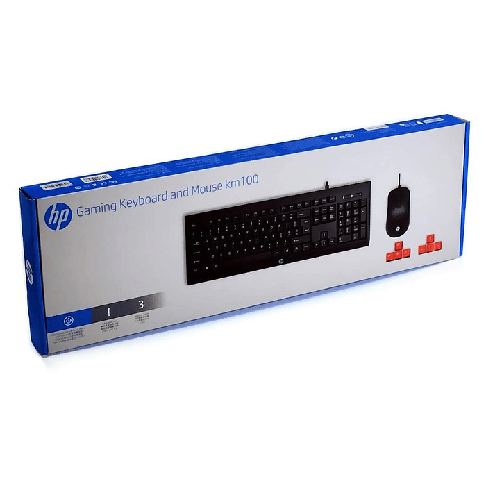 Kit Combo Teclado y Mouse Hp Gaming Km100 Ingles 2