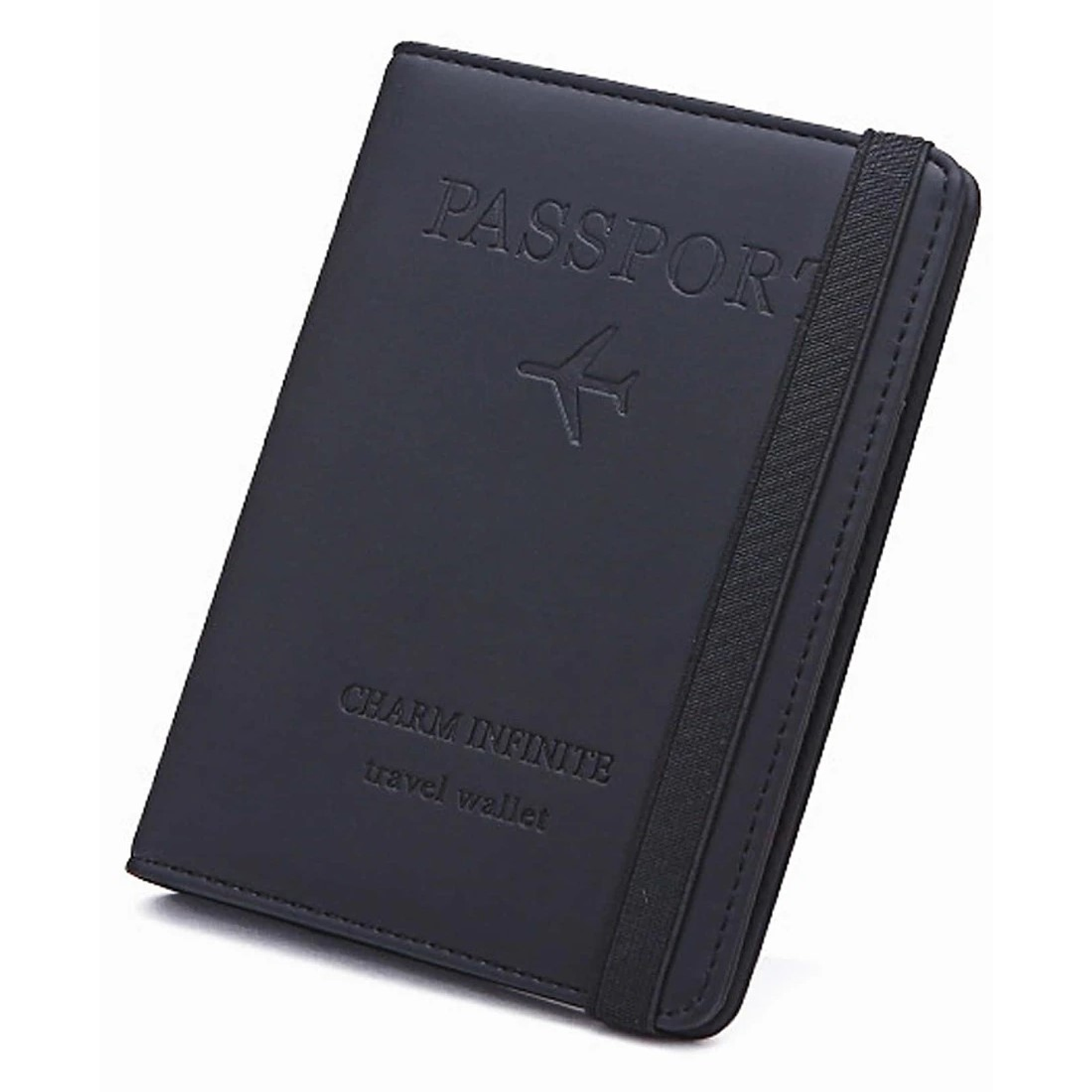 Estuche Porta Pasaporte Funda Protectora Rfid Negro 2