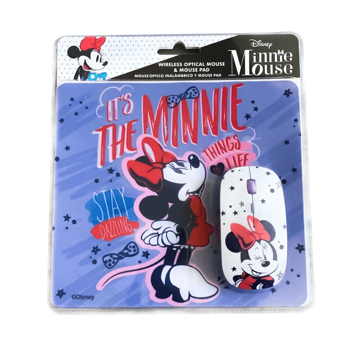Kit Mouse Inalambrico y Mouse Pad Minnie 2 2
