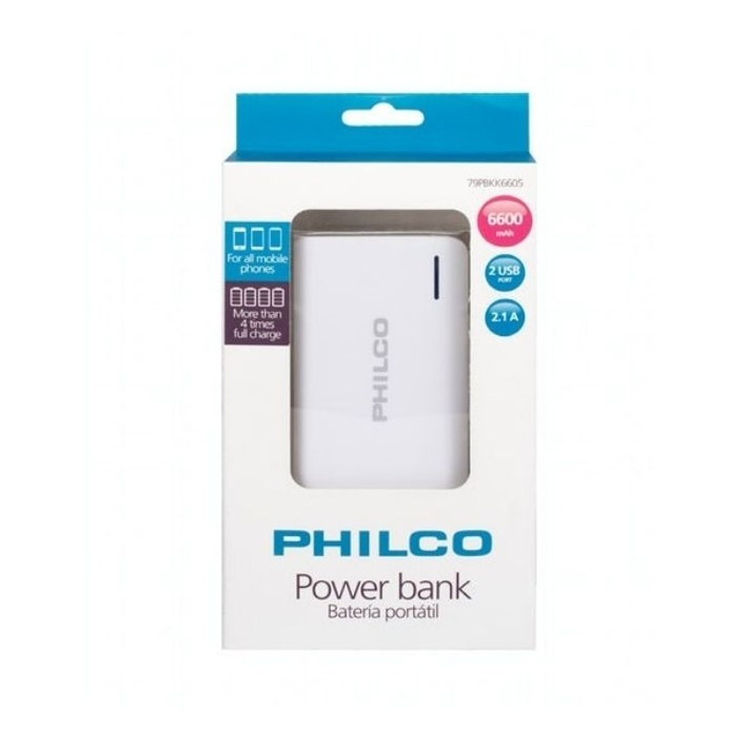Bateria Portatil Powerbank 6.600 Philco PBKK6605 2
