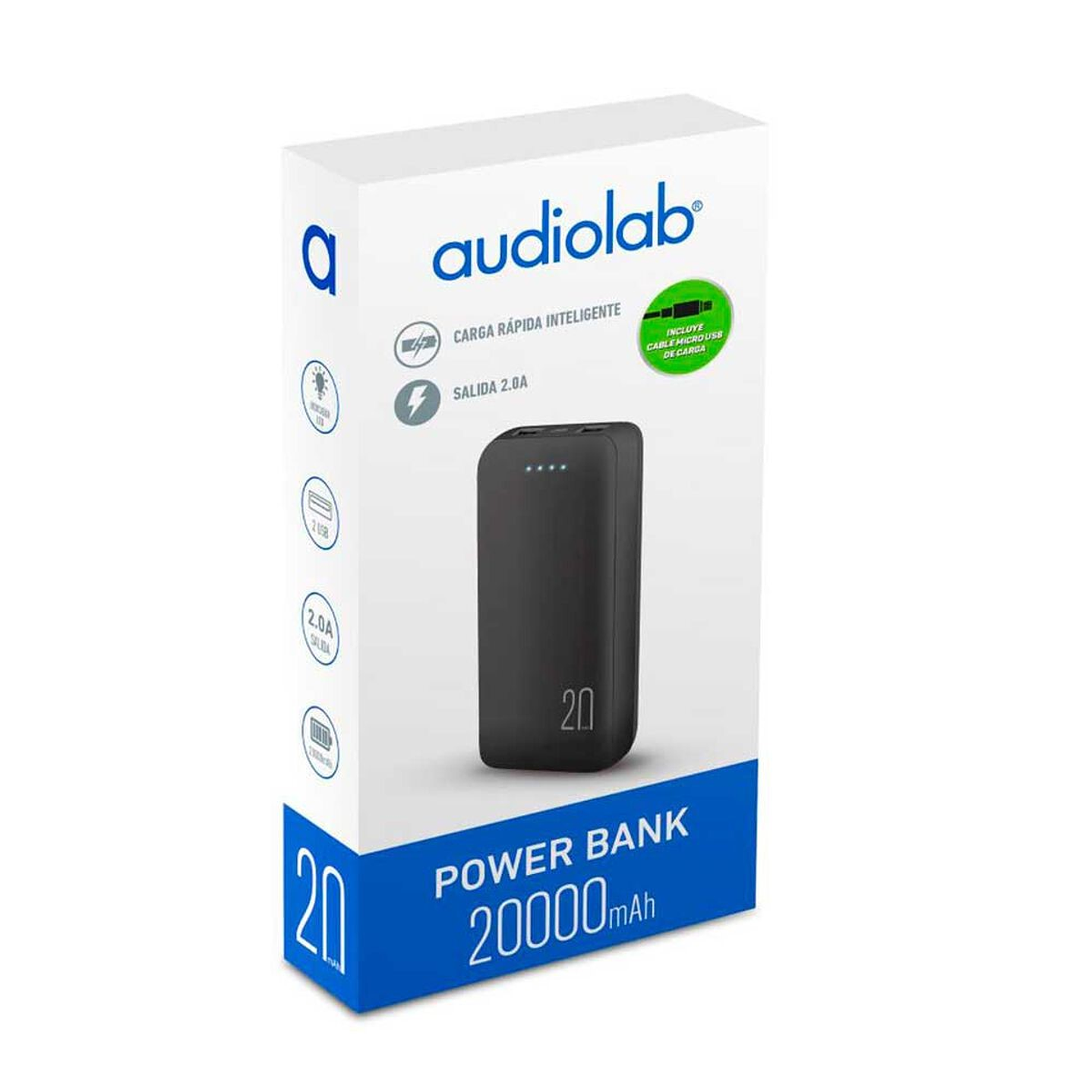 Bateria Portatil Powerbank 20.000 Mah Audiolab Bk 2