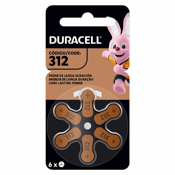 Pack 6 pilas Duracell Numero 312 1