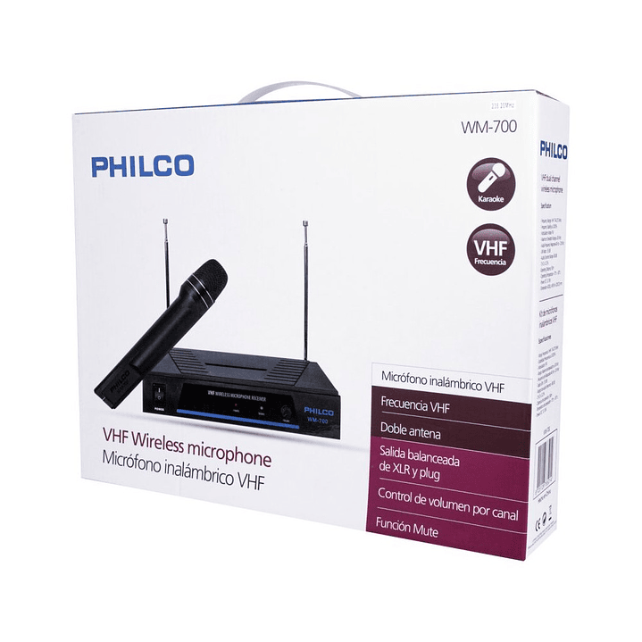 Microfono Inalambrico VHF Philco WM700 2