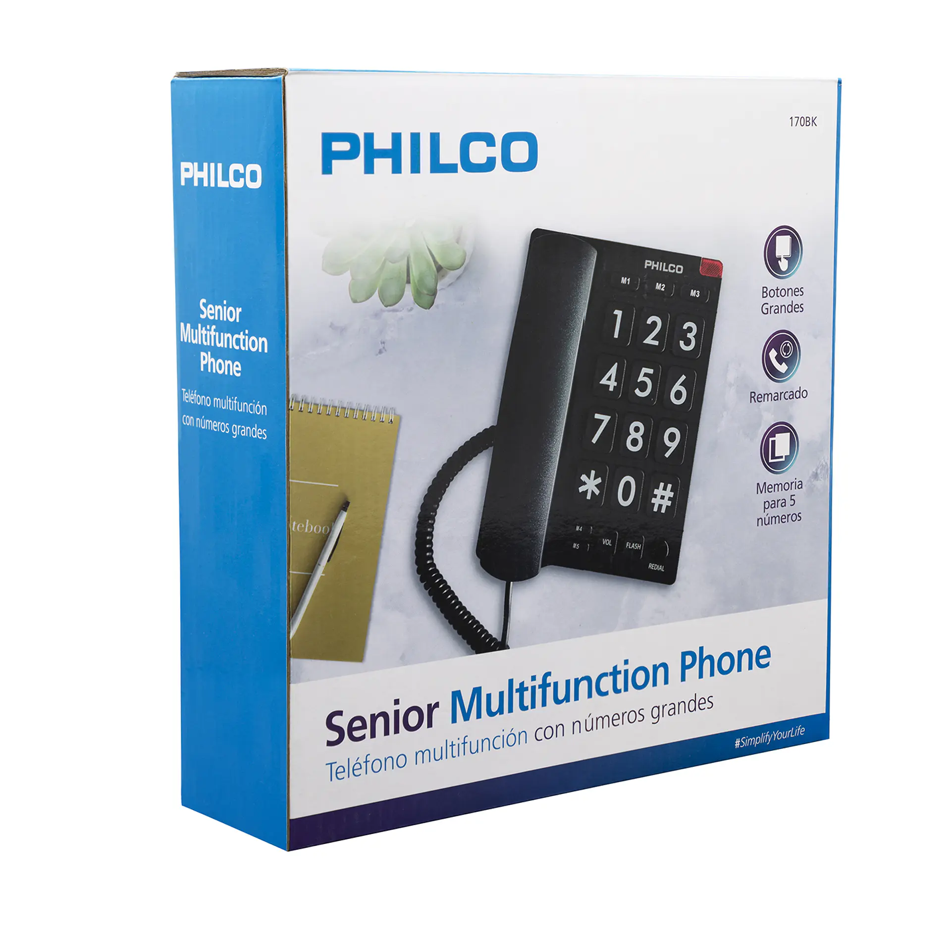 Telefono Fijo Philco Números Grandes 170BK Negro 2