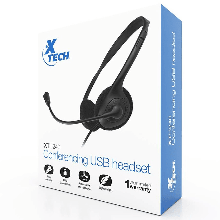 Auricular Headset Usb Conferencias XTech XTH-240 2