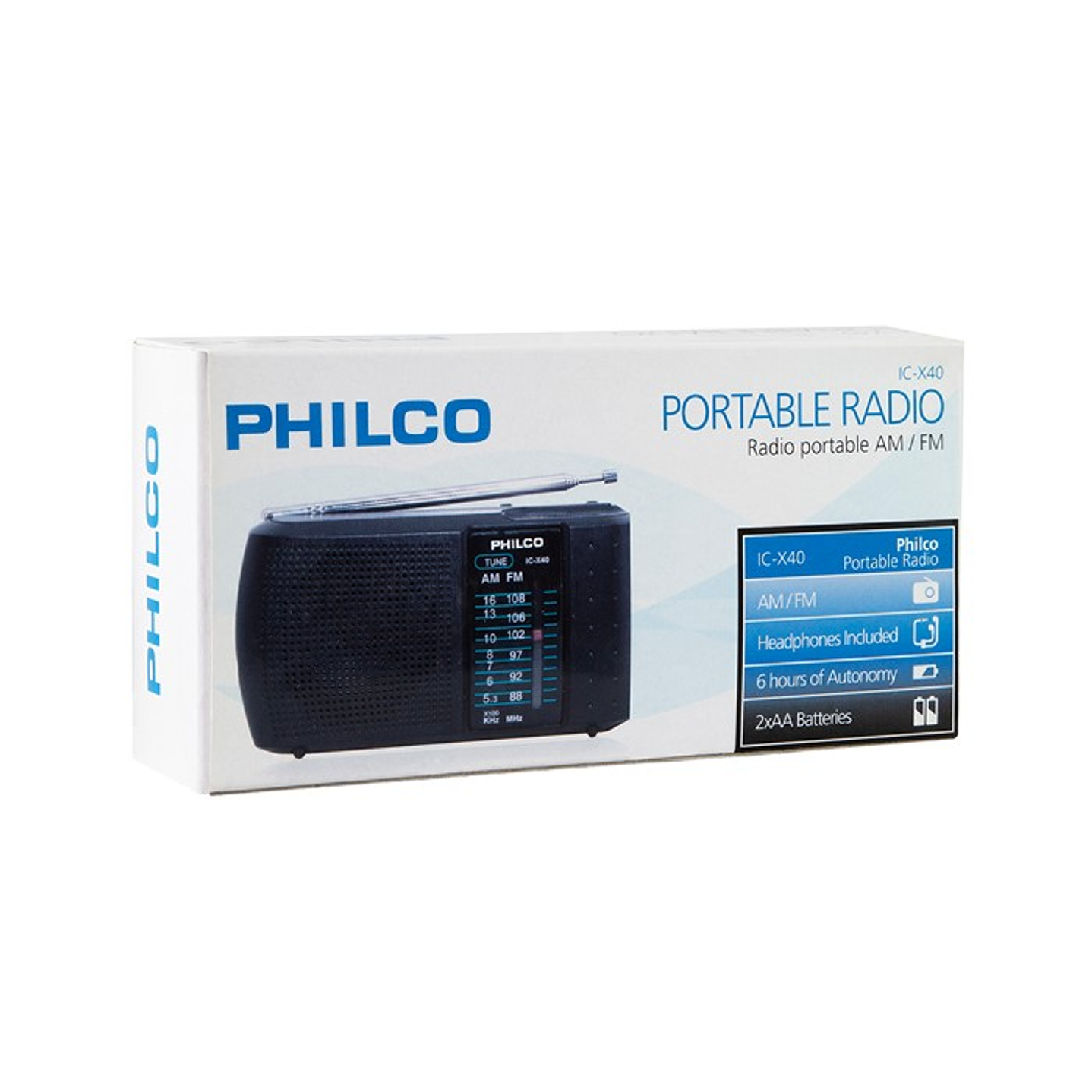 Radio a Pilas Philco ICX-40 Fm/Am Portable de Bolsillo 2