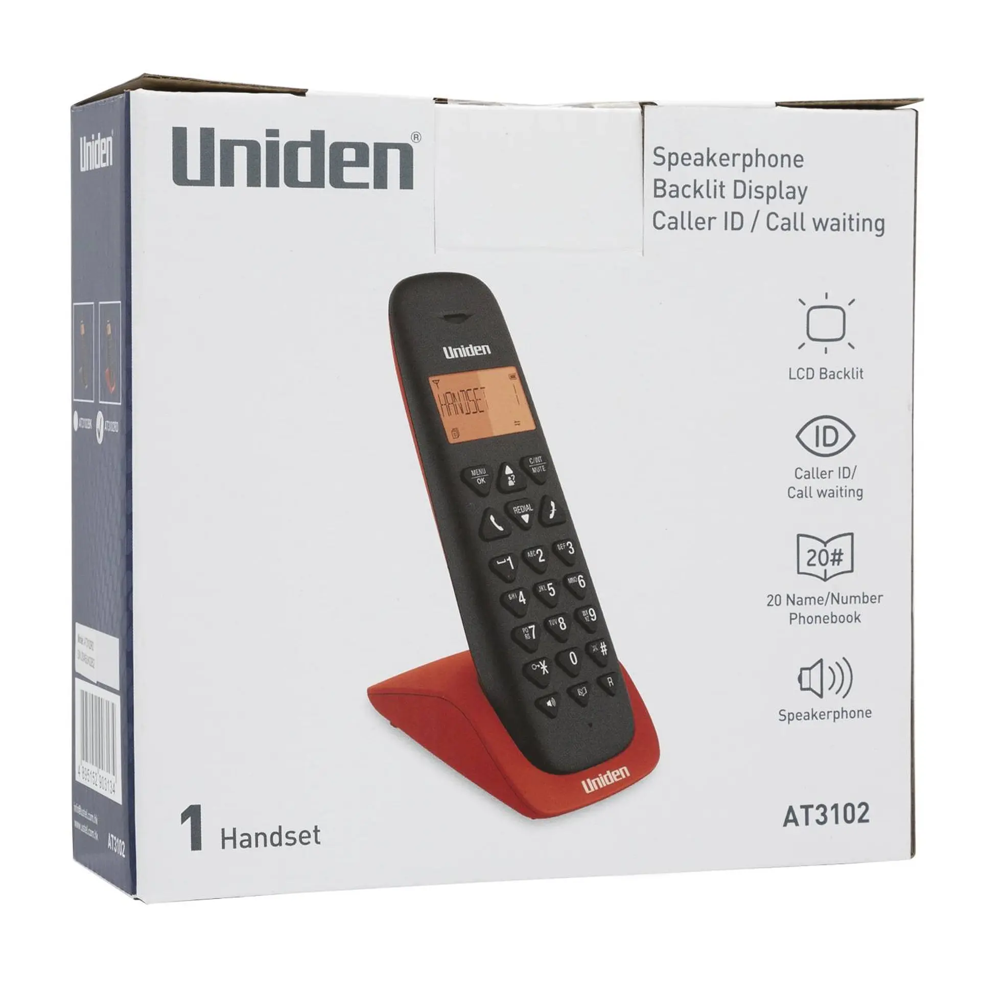 Telefono inalambrico Uniden AT3102RD Rojo 2