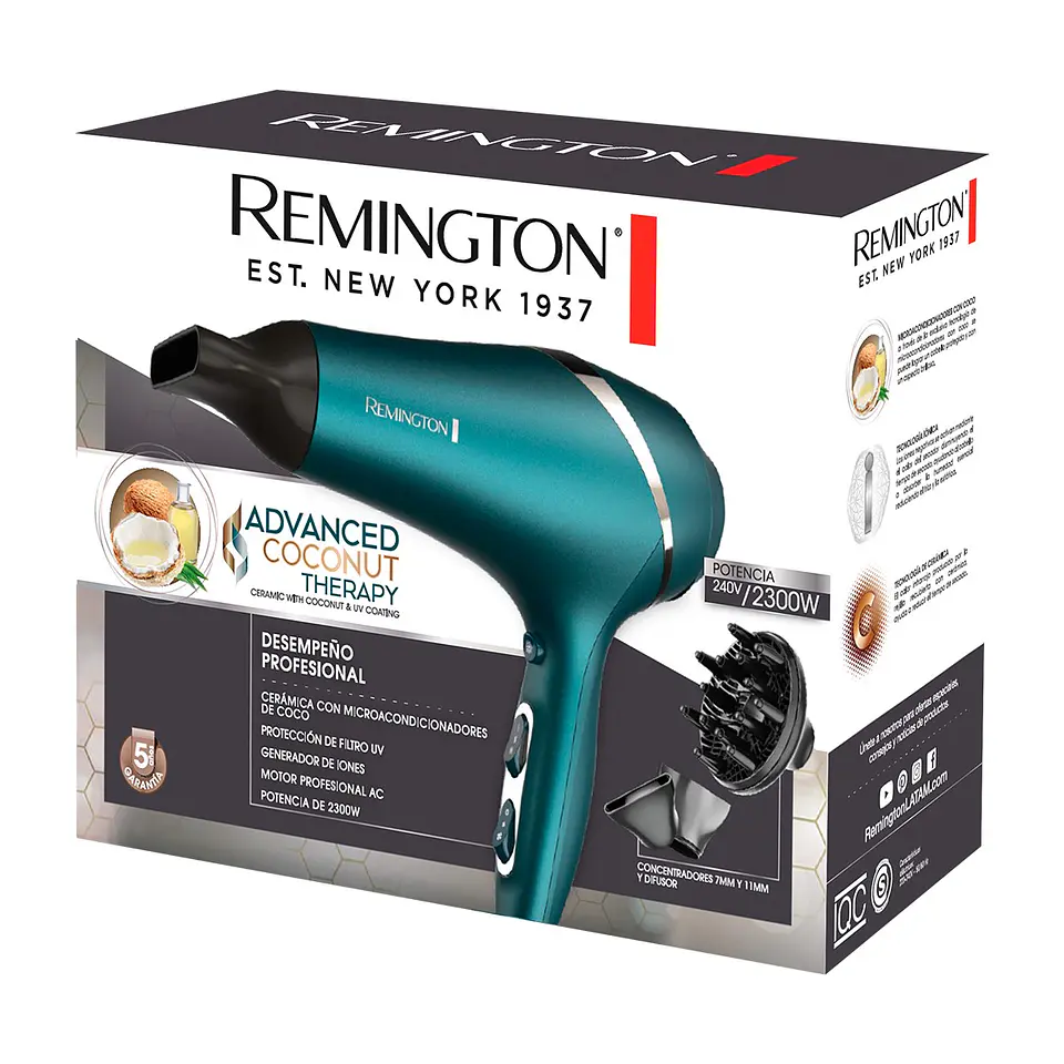 Secador Pelo Remington Advanced Coconut Therapy AC8607 2