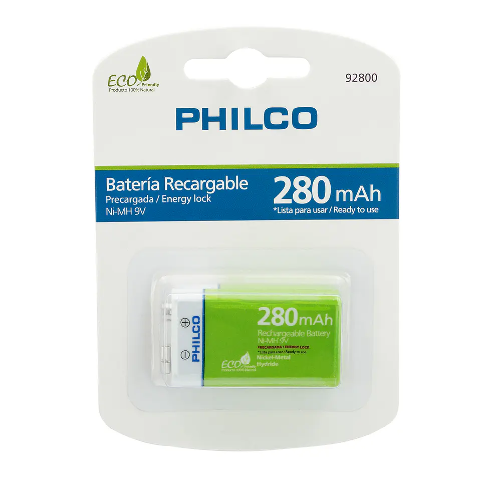 Bateria Recargable 9v 280 Mah Philco	 2