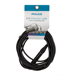 Cable Extensión Micrófono XLR Philco 5 Mts