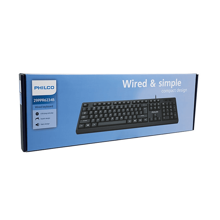 Teclado Alámbrico SPK6234B Philco Negro 4