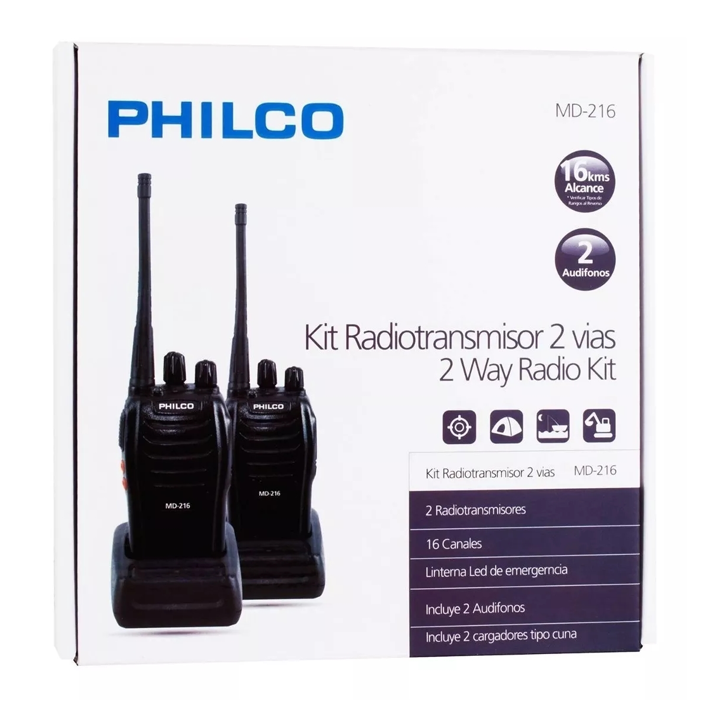 Radio Transmisores Walkie Talkies Philco Hasta 16 KM MD-216 3