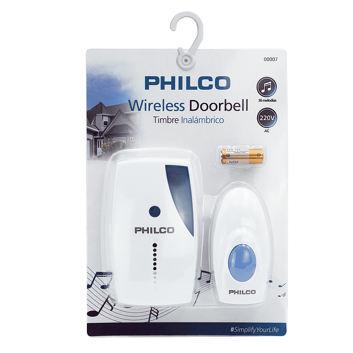 Timbre Inalámbrico Philco Azul 220V Simple 3