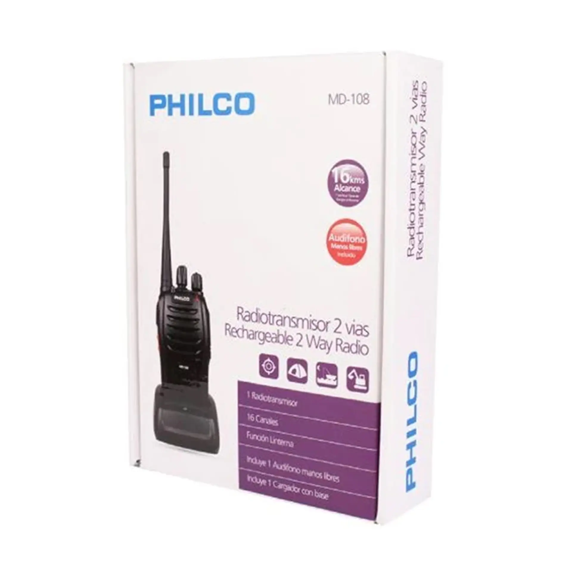 Radio Transmisor Recargable 2 Vías Philco MD-108 2