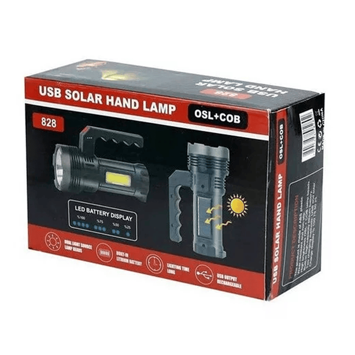 Linterna de Mano Led Recargable Solar Usb 828 5