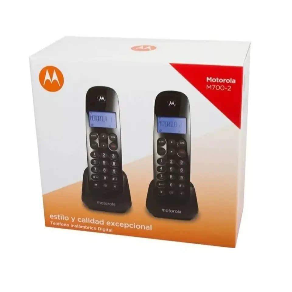 Teléfono Inalámbrico Motorola Duo M700-2 Negro Pack X 2 5