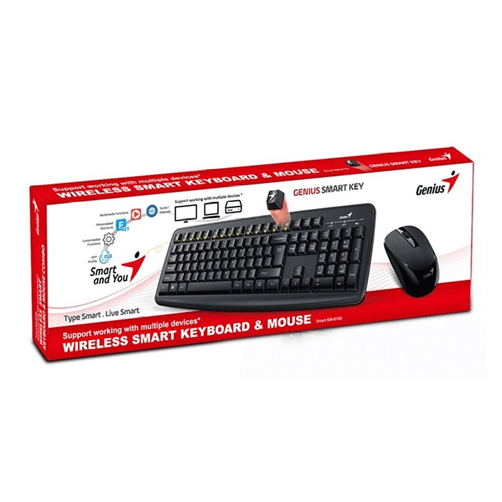 Kit Combo Teclado y Mouse Inalambricos Genius KM-8100 3