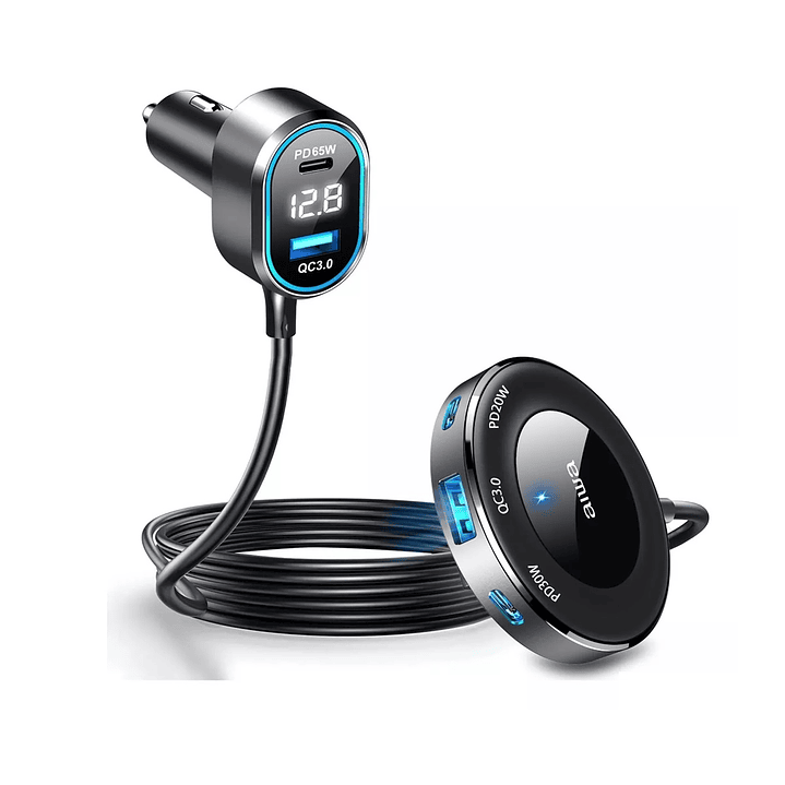 Cargador Aiwa Usb Rápido Auto Extensión Pasajeros Traseros 2