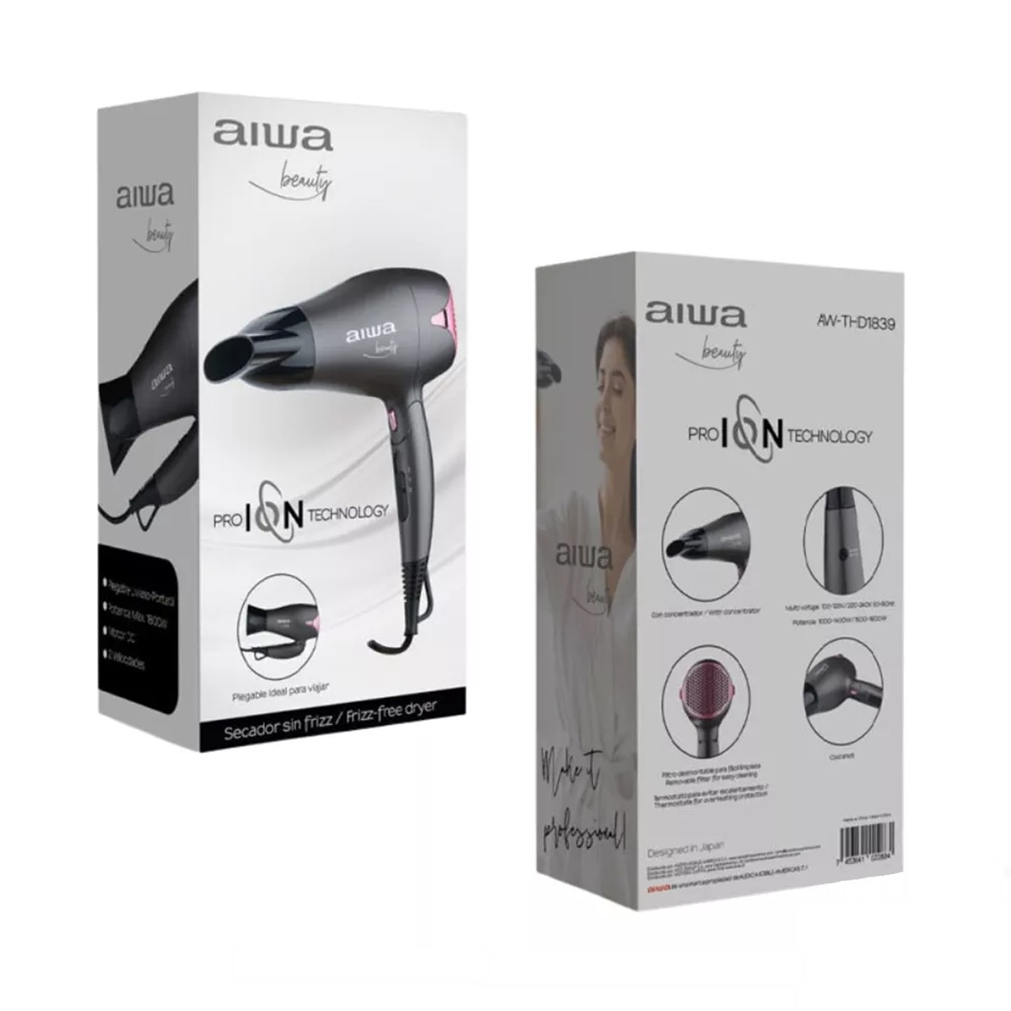 Secador de Pelo Plegable Aiwa Aw-thd1839 Negro 6