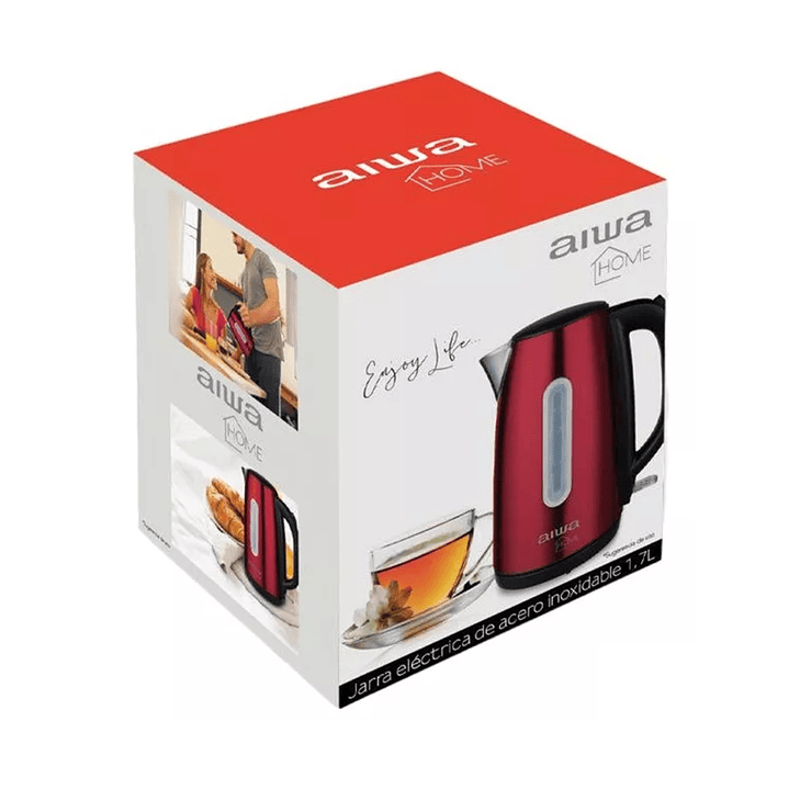 Hervidor Eléctrico Aiwa Acero Inoxidable 1,7L AW JD1402R Rojo 5
