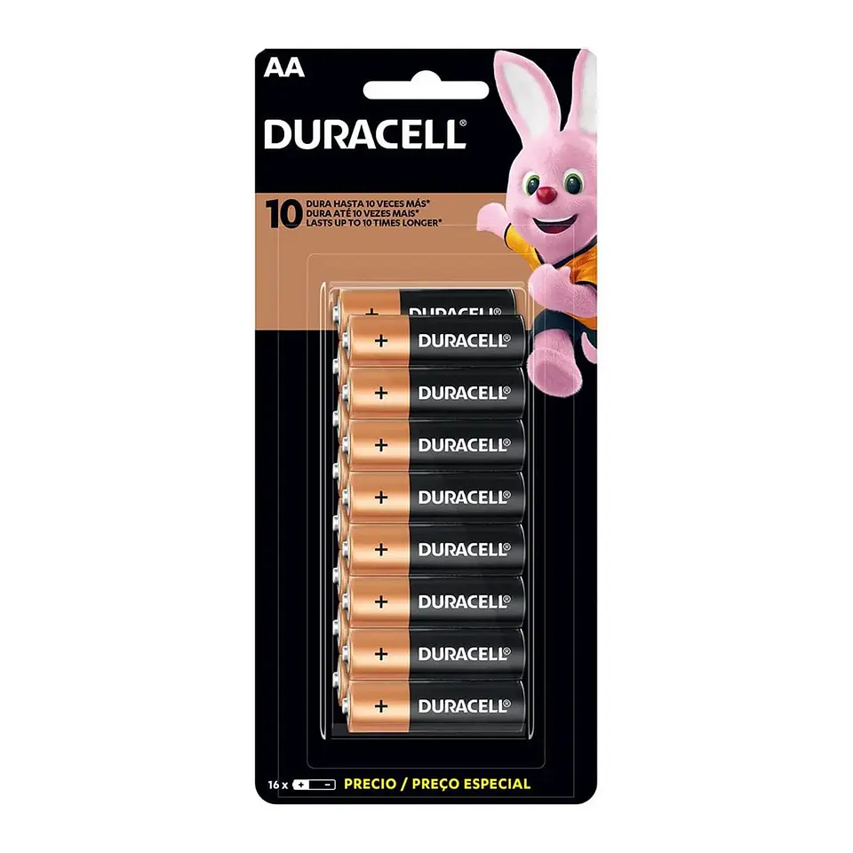 Pack 16 Pilas Duracell AA Alcalina Blister 1