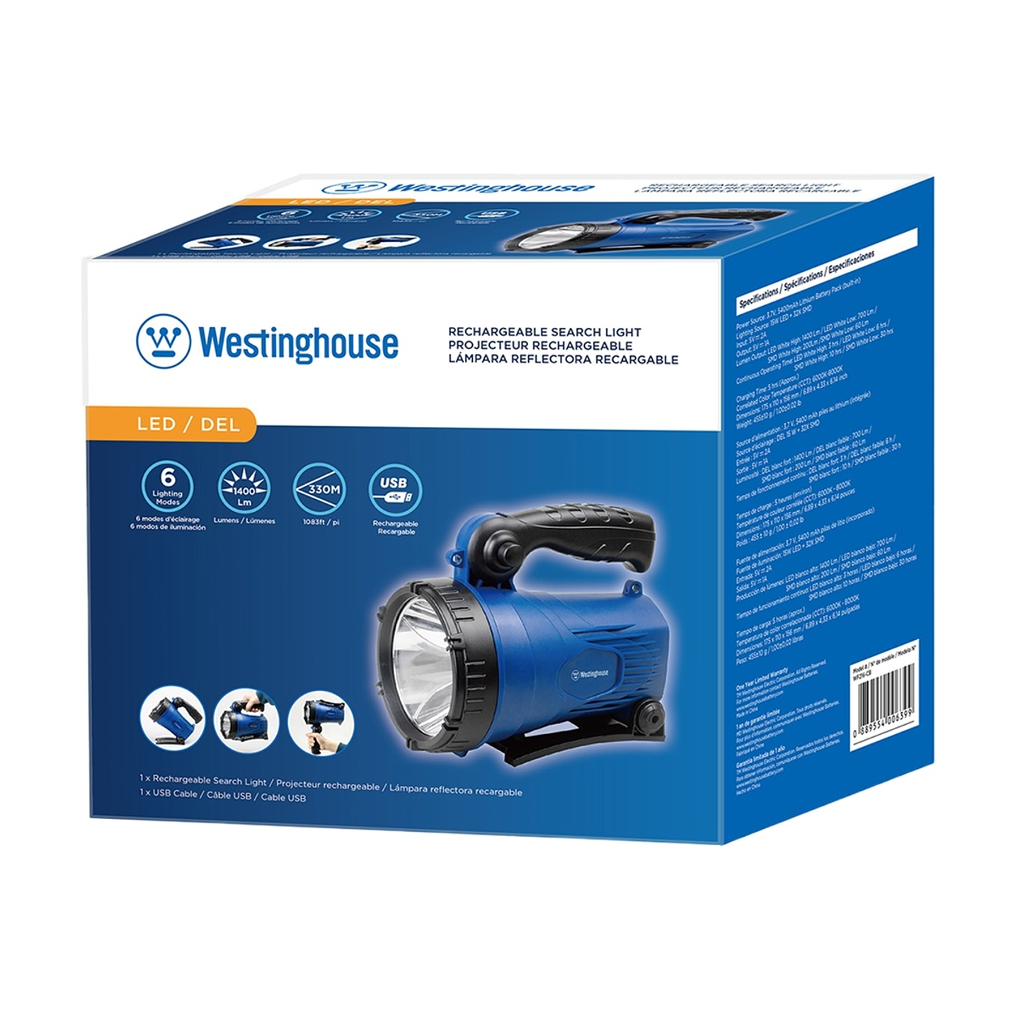 Linterna Foco Westinghouse 1400 Lm Azul WF216CB 2