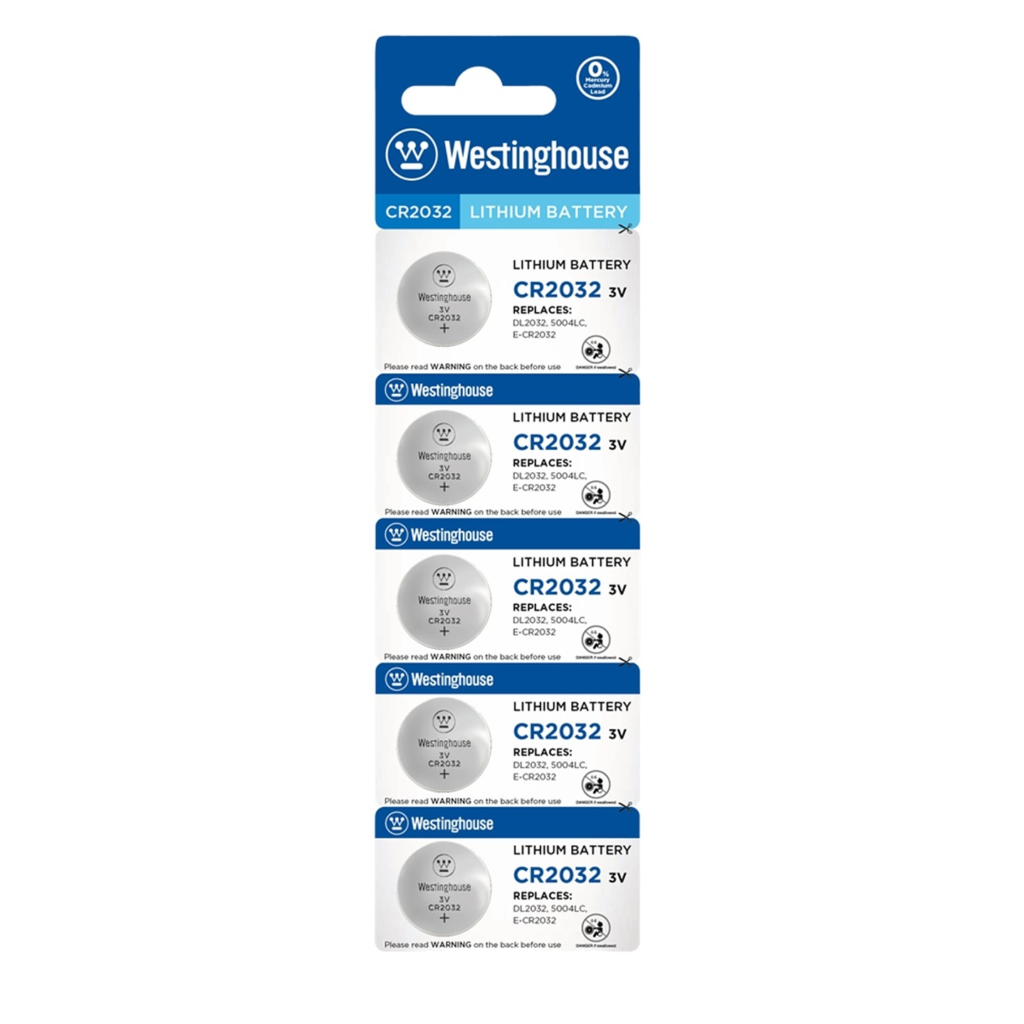 Pack 5 Pilas Cr2032 Tipo Botón Westinghouse 1