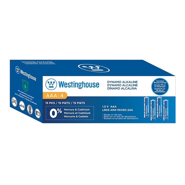 Pack de 60 Pilas Alcalina AAA Westinghouse Caja 1