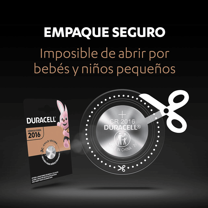 Pila Bateria Litio CR 2016 Duracell Unitaria 3