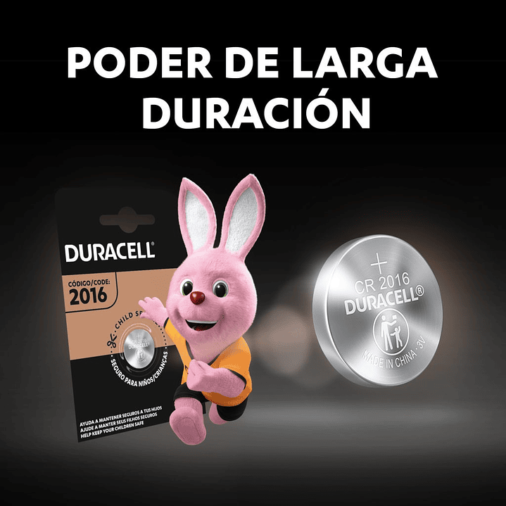 Pila Bateria Litio CR 2016 Duracell Unitaria 4