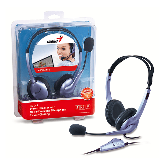 Audifonos Headset Genius HS-04s con Microfono doble Jack