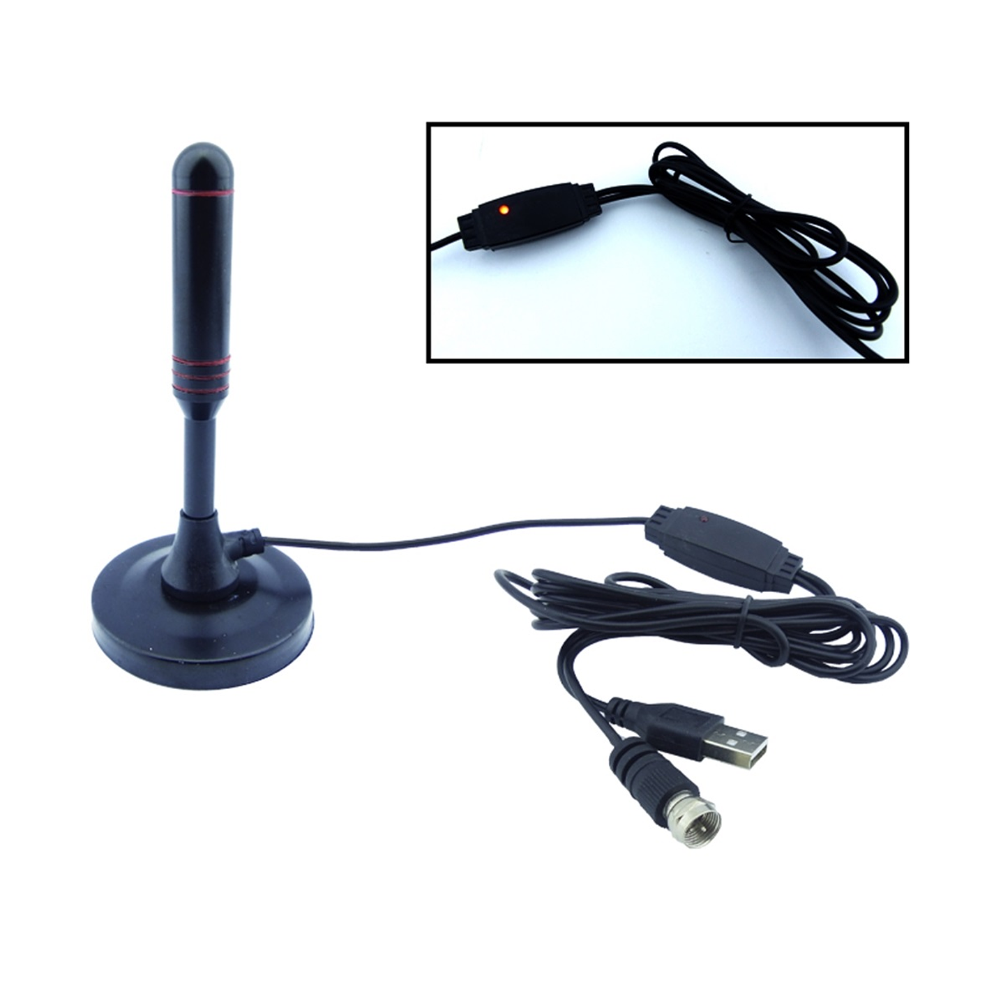 Antena Tv Hd Digital Magnetica Booster Usb Hdtv  3