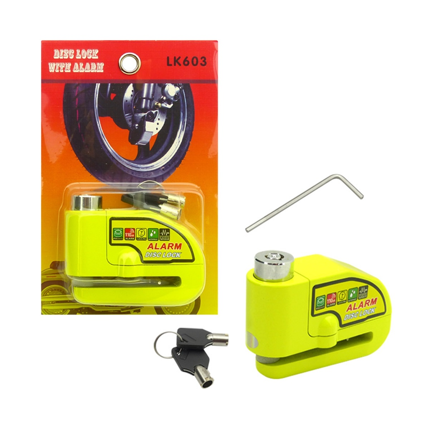 Candado Freno de Disco Moto con Alarma LK603 2
