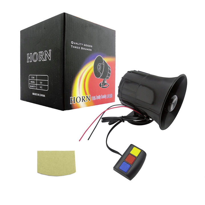 Bocina Sirena Policial Pato 3 Tonos Moto Auto 12v 2