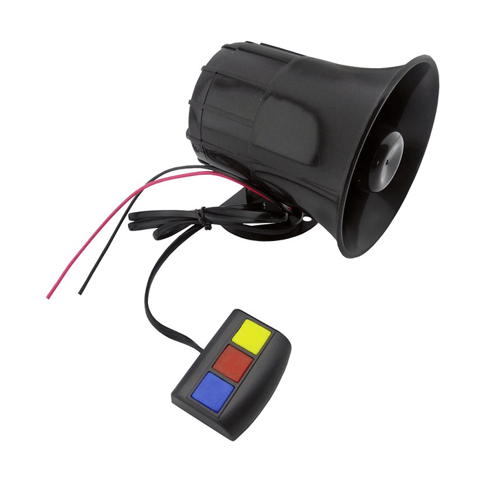 Bocina Sirena Policial Pato 3 Tonos Moto Auto 12v 5