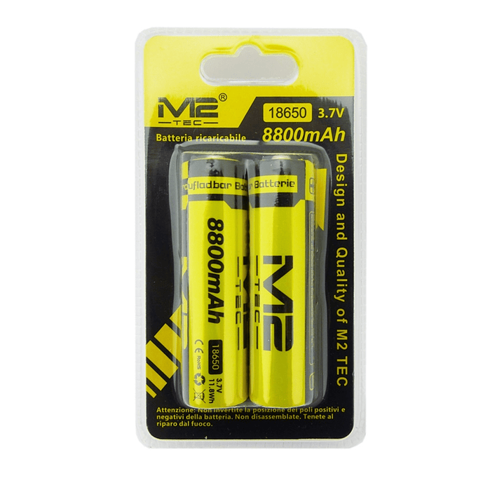Pack 2 Batería M2-Tec 18650 Recargable 3.7 V 8800mah 2