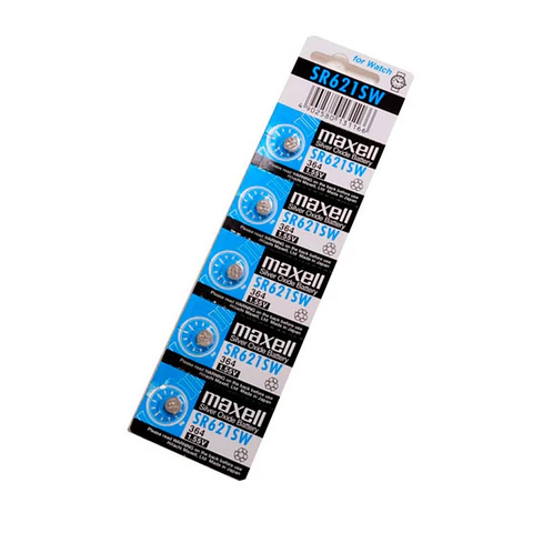 Pack 5 Pilas Maxell Botón Sr621sw Ag1 1.55V