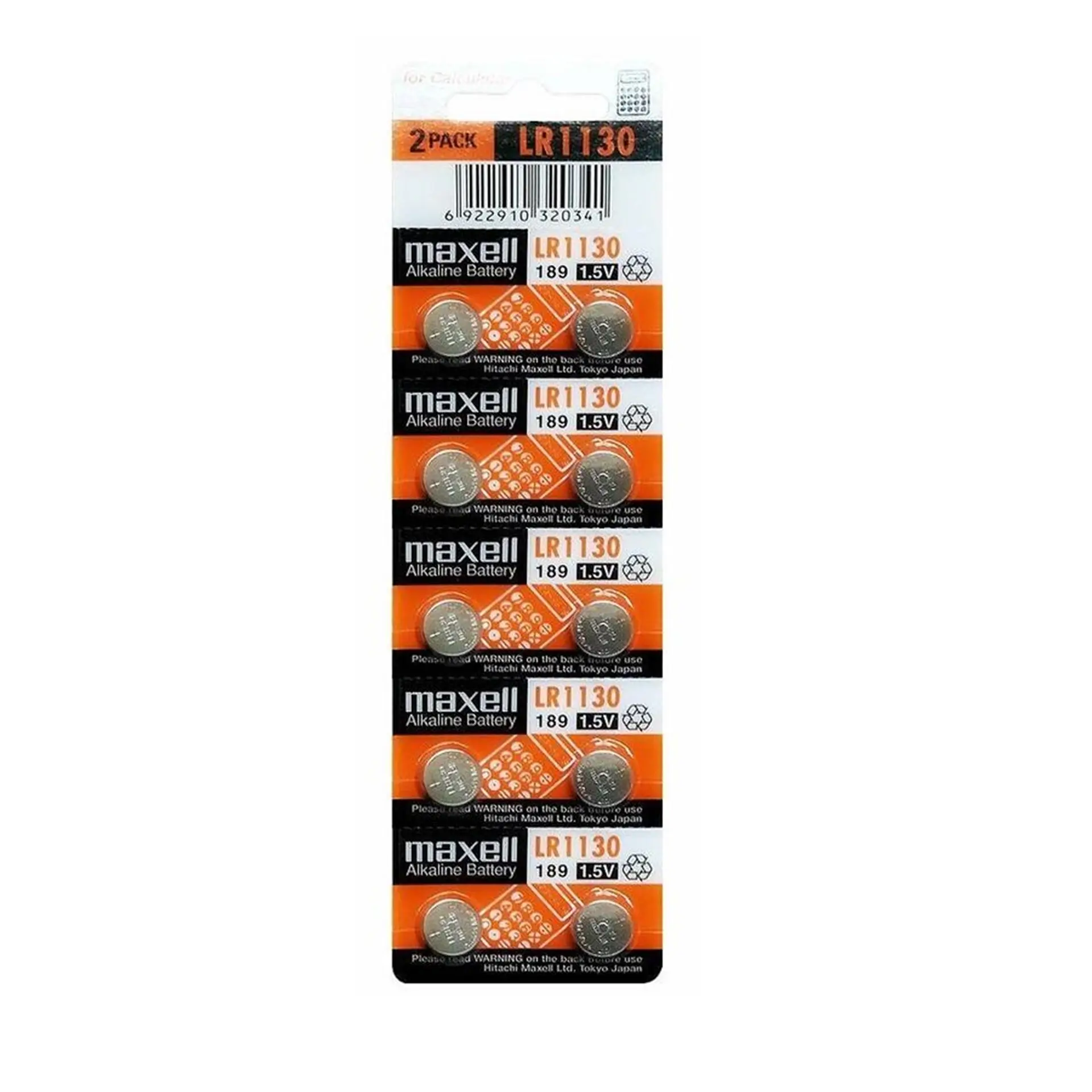 Pack 10 Pilas Maxell Botón Lr1130 AG10 1.5V 1