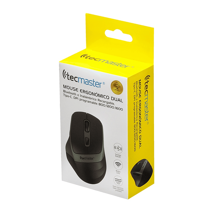 Mouse Tecmaster Dual Bluetooth Recargable Inalámbrico Verde 3