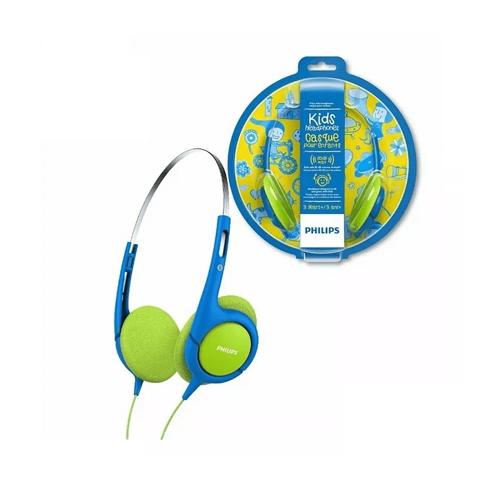 Audífonos Philips Infantil Shk1030 Over Ear Azul-verde 3