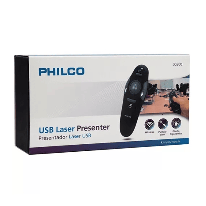 Presentador Láser Philco Usb 00300 Diseño Ergonómico Negro 3